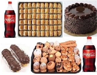 Misafir Ağırlama Seti Kuru Pasta Ekler Baklava ve Yaş Pasta Paketi